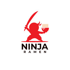 Ninja ramen restaurant food logo design © dimensi design