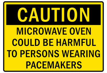 Microwave hazard warning sign and labels