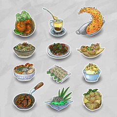 Doodle Hand Drawn Vietnamese Food Sticker Collection Pack