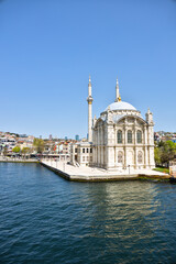 Fototapeta na wymiar Small mosque at the Bosphorus shore, in Istanbul