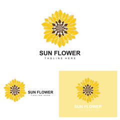 Sunflower Logo Design, Ornamental Plant Garden Plant Icon Vector, Company Product Brand