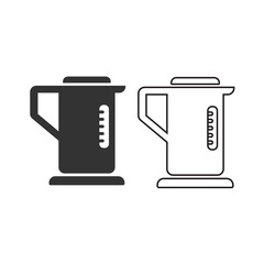 Kettle icon. Electrical teapon set line and background vector ilustration.