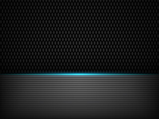 Obraz premium dark wall abstract background with realistic line pattern and blue glow effect