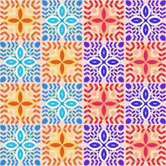 Seamless Vintage Geometric Floral Pattern