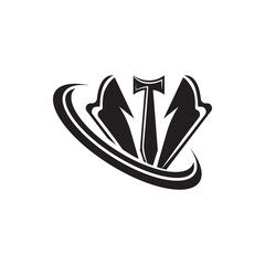 Classic tie icon and suit fashion man