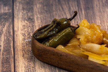 torta de res, typical mexican dish, from jalisco with salty bread, chiles and roasted onion