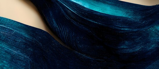 Abstract with blue waves background. Luxury wallpaper design for prints. Arts for home decoration, cover and packaging design.