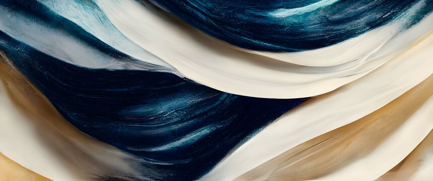 Abstract with blue waves background. Luxury wallpaper design for prints. Arts for home decoration, cover and packaging design.