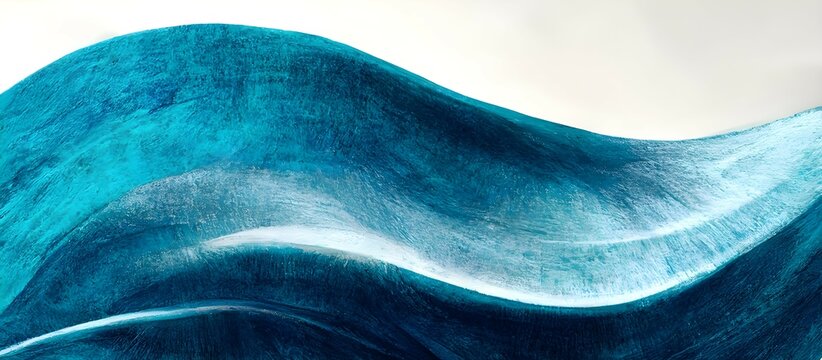 Abstract with blue waves background. Luxury wallpaper design for prints. Arts for home decoration, cover and packaging design.