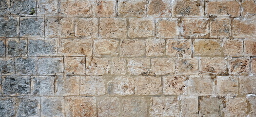Grunge Stonewall Beautiful  Brickwork Construction  Textured Pattern Background Outdoor Horizontal Photo