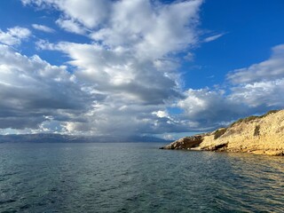 Rocky coast of the sea, seascape