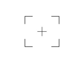 Cross focus line icon for apps and website. Camera frame viewfinder vector illustration
