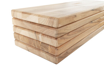 Wooden boards, a board with a seamed edge for building a house and interior decoration, on an isolated white
