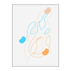 SIMPLE ILLUSTRATION ABSTRACT AESTHETIC LINE MINIMALIST DESIGN. LINE ART DRAWING PASTEL COLOR GOOD FOR WALLPAPER, COVER, POSTER, PRINT