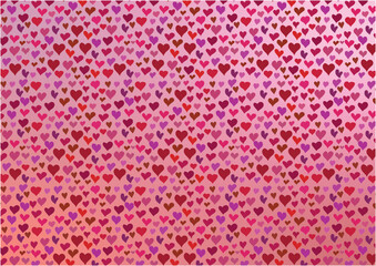pattern with hearts, hearts illustration, vector hearts, vector pattern with hearts on pink background, valentine pattern