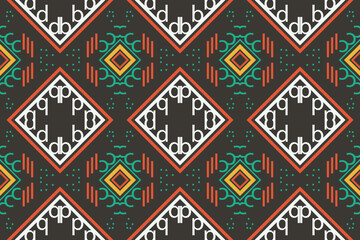 Ikat Seamless Pattern  ikat texture batik textile seamless pattern digital vector design for Print saree Kurti Borneo Fabric border brush symbols swatches party wear