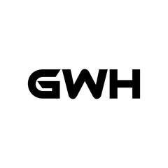 GWH letter logo design with white background in illustrator, vector logo modern alphabet font overlap style. calligraphy designs for logo, Poster, Invitation, etc.