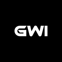 GWI letter logo design with black background in illustrator, vector logo modern alphabet font overlap style. calligraphy designs for logo, Poster, Invitation, etc.