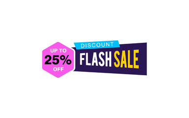 25 Percent discount offer, clearance, promotion banner layout with sticker style. 
