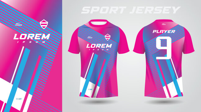 Blue Pink Sport Jersey Design