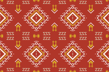 Ethnic Aztec Ikat Seamless Pattern Textile ikat prints seamless pattern digital vector design for Print saree Kurti Borneo Fabric Aztec brush symbols swatches party wear