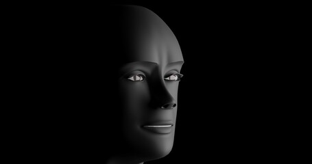 face of person made in 3d with blender