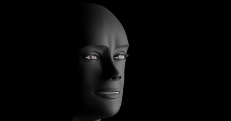 face of person made in 3d with blender