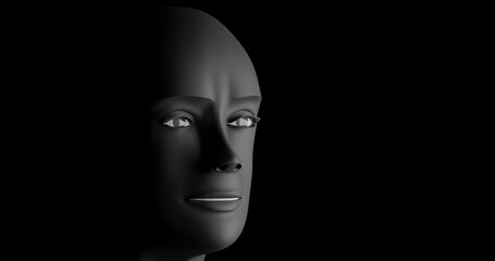 face of person made in 3d with blender