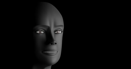 face of person made in 3d with blender