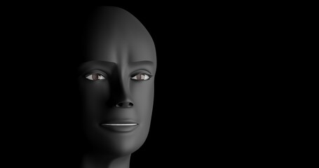 face of person made in 3d with blender