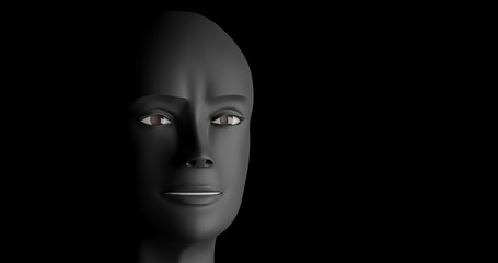 face of person made in 3d with blender