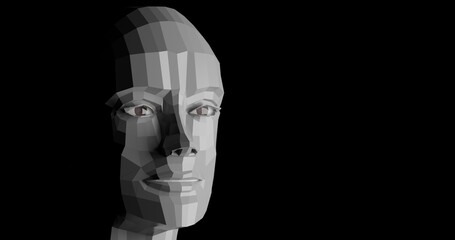 face of person made in 3d with blender