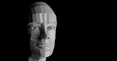 face of person made in 3d with blender