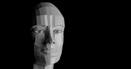 face of person made in 3d with blender