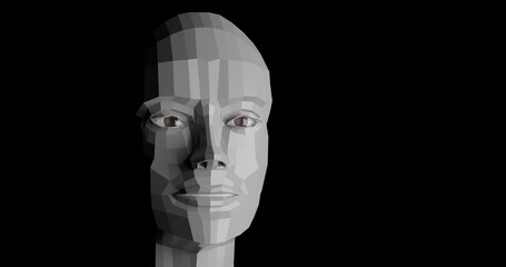 face of person made in 3d with blender