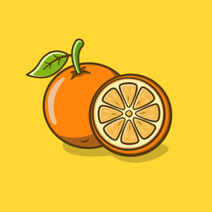 orange illustration vector in cartoon style on isolated background