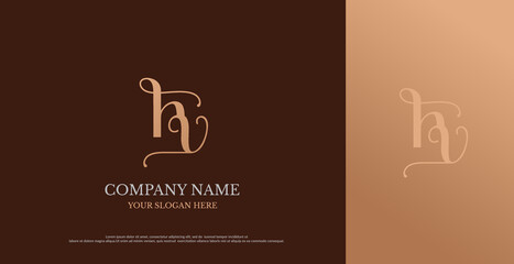Initial HV Logo Design Vector 