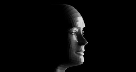 face of person made in 3d with blender