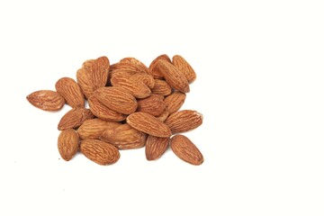 Almond Nut Isolated on White Background with Copy Space for Texts Writing