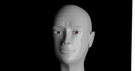 face of person made in 3d with blender