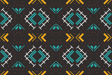 Motif Ikat floral embroidery background.geometric ethnic oriental seamless pattern traditional. Ikat Aztec style abstract vector illustration. design for texture,fabric,clothing, saree