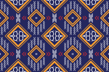 Ethnic Pattern vector. Ikat Seamless embroidery, traditional pattern background It is a pattern created by combining geometric shapes. Design for print. Using in the fashion industry.