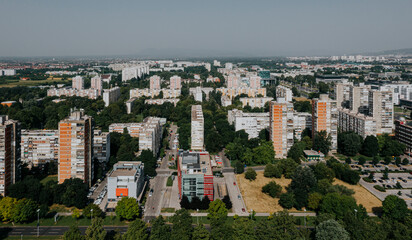 Obraz premium Aerial view of Zagreb white buildings 