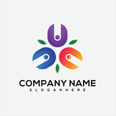 Fototapeta premium Company name vector logo design illustration symbol