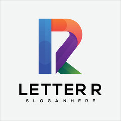 Letter R logo vector design illustration symbol