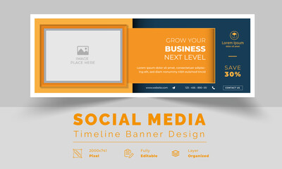 Fototapeta na wymiar Facebook Cover Template | Abstract Corporate Business Digital Agency For Social Media Facebook Cover Banner Template | Business Promotional Advertisement Layout