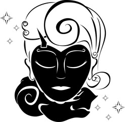 beuty girl head icon