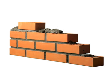 Construction cement masonry layer with bricks