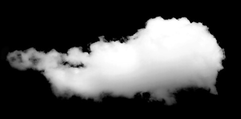 Beautiful white clouds isolated on a black background or black and white haze. In natural summer sky weather gorgeous environment.