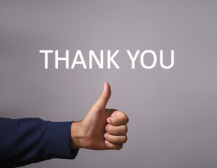thank you message greetings congratulations and appreciation background businessman holding phone